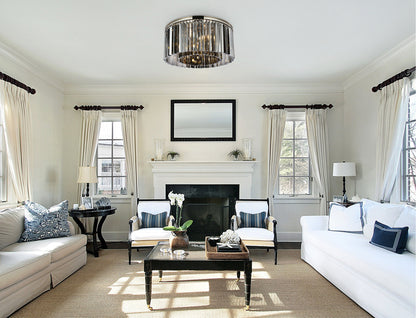 Elegant Lighting 1208F31-SS/RC Sydney 8 Light 32"W Flush Mount - Matte BlackBy Elegant Furniture & Lighting