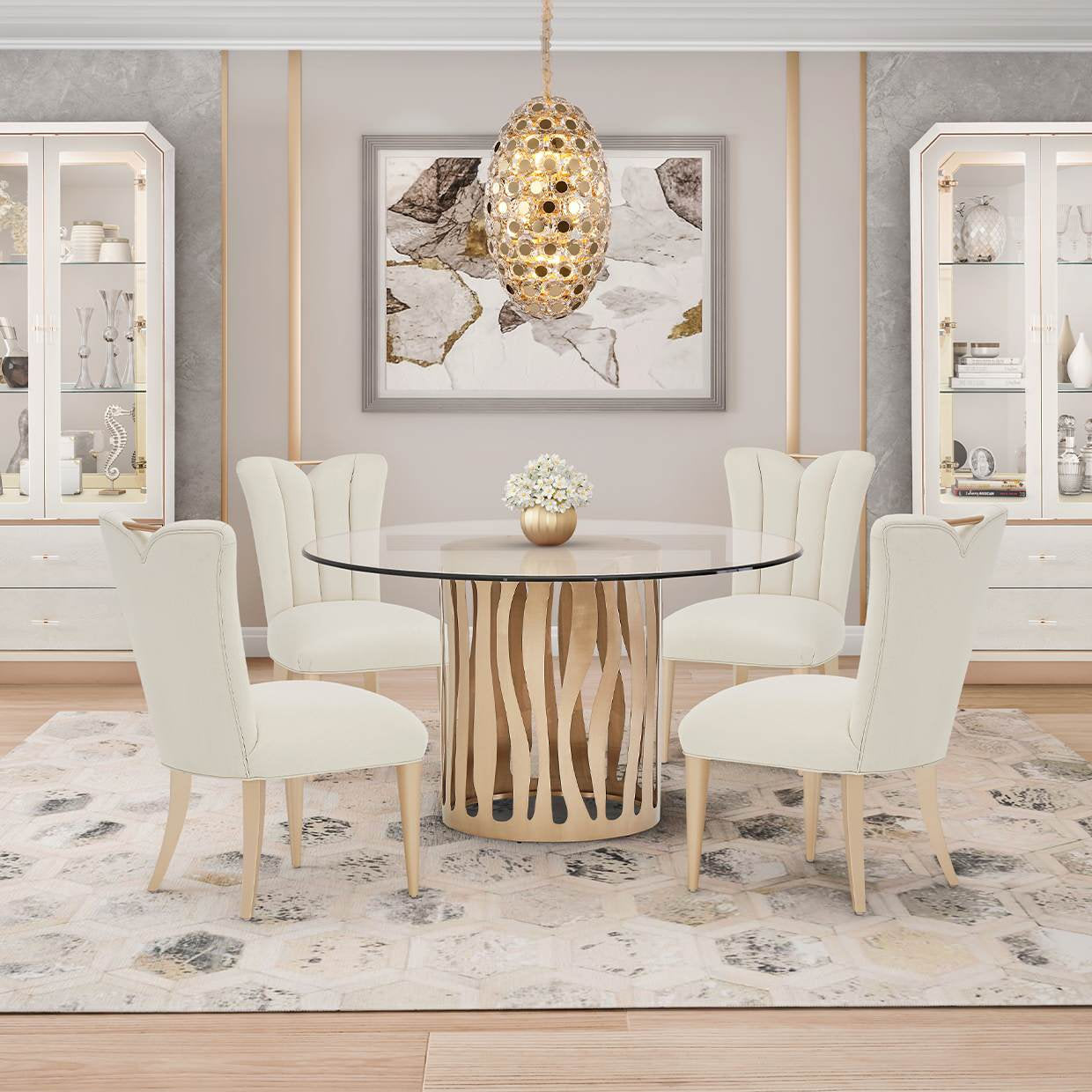 Pendant 14-Light Oval Crystal Chandelier - GoldBy Michael Amini