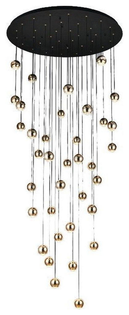 MIRODEMI? Laigueglia | Crystal LED Chandelier with Hanging Balls, Gold, 36 Lights, Cool Light, DimmableBy Miron Demid LLC