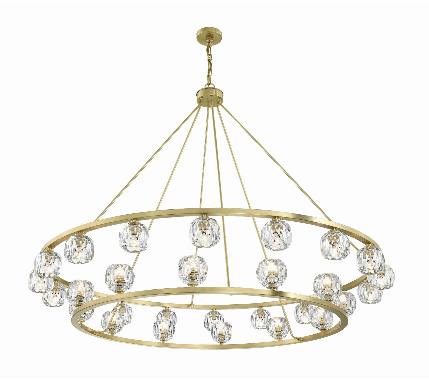 Aragon 30-Light Soft Brass Chandelier, Faceted Cut CrystalBy Crystorama Lighting