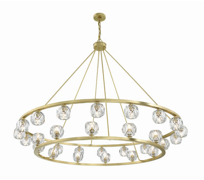 Aragon 30-Light Soft Brass Chandelier, Faceted Cut CrystalBy Crystorama Lighting