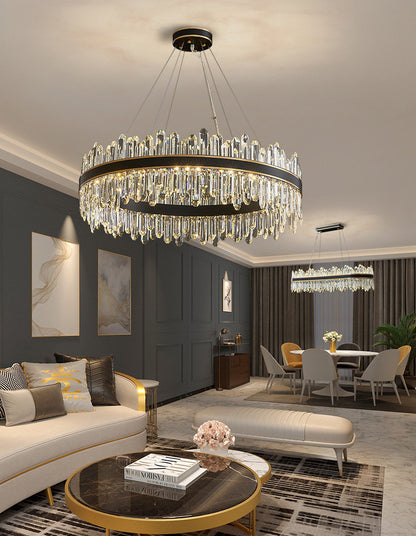Ingria | Modern Ring LED Crystal Chandelier for Living Room, Dining Room, Dia31.4"By Miron Demid LLC