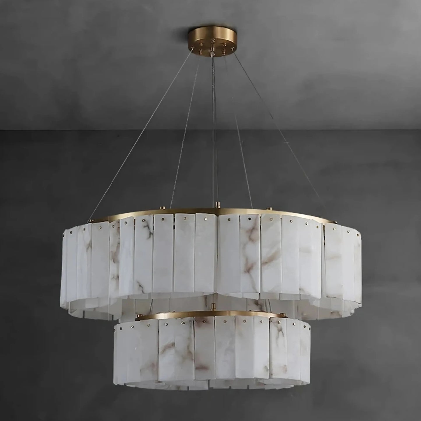 2-Tier Natural Marble Modern ChandelierBy Morsale.com