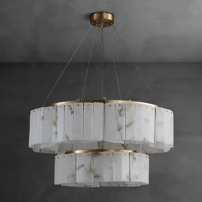 2-Tier Natural Marble Modern ChandelierBy Morsale.com