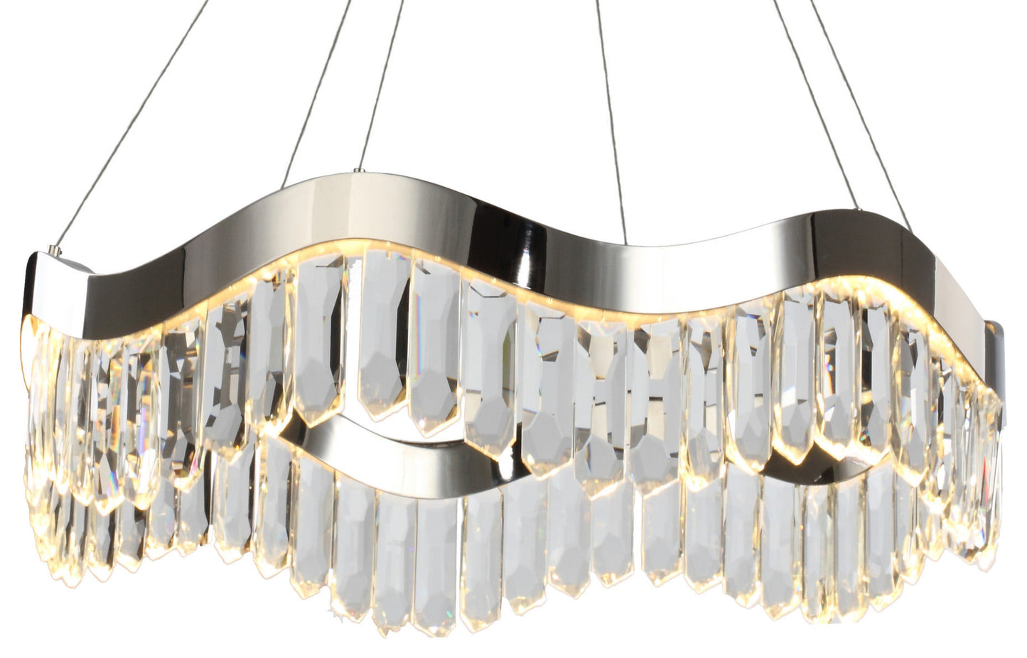 Studio M SM23838 Rolland 30"W LED Crystal Pendant - Polished NickelBy Studio M by Magnet Works