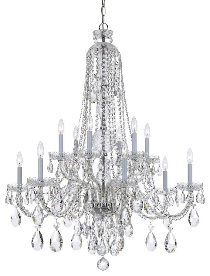 Crystorama Traditional 12 Lt Clear Crystal Chrome Chandelier IIBy Crystorama Lighting