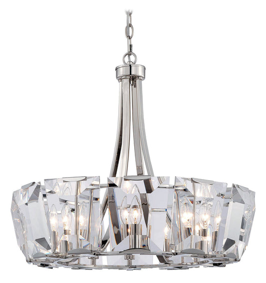 Metropolitan N6982 12 Light 1 Tier Crystal Drum Chandelier - Polished NickelBy Minka Aire