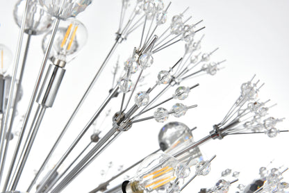 Victor 38" Crystal Starburst Round Pendant, ChromeBy Home Living