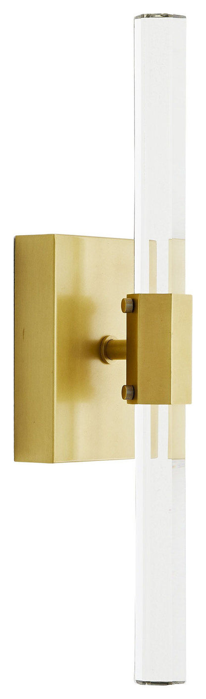 Frazier Wall Sconce, 2-Light, LED, Antique Brass, Clear Crystal, 18"HBy Arteriors