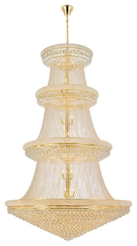 Elegant Lighting V1800G62/RC Primo 56 Light 62"W Crystal Empire - ChromeBy Elegant Furniture & Lighting