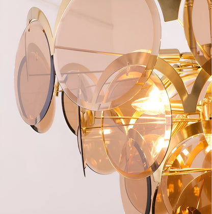 Huy | Amber/Smoke Gray Glass Chandelier for Hotel, Amber, 31.5"By Miron Demid LLC