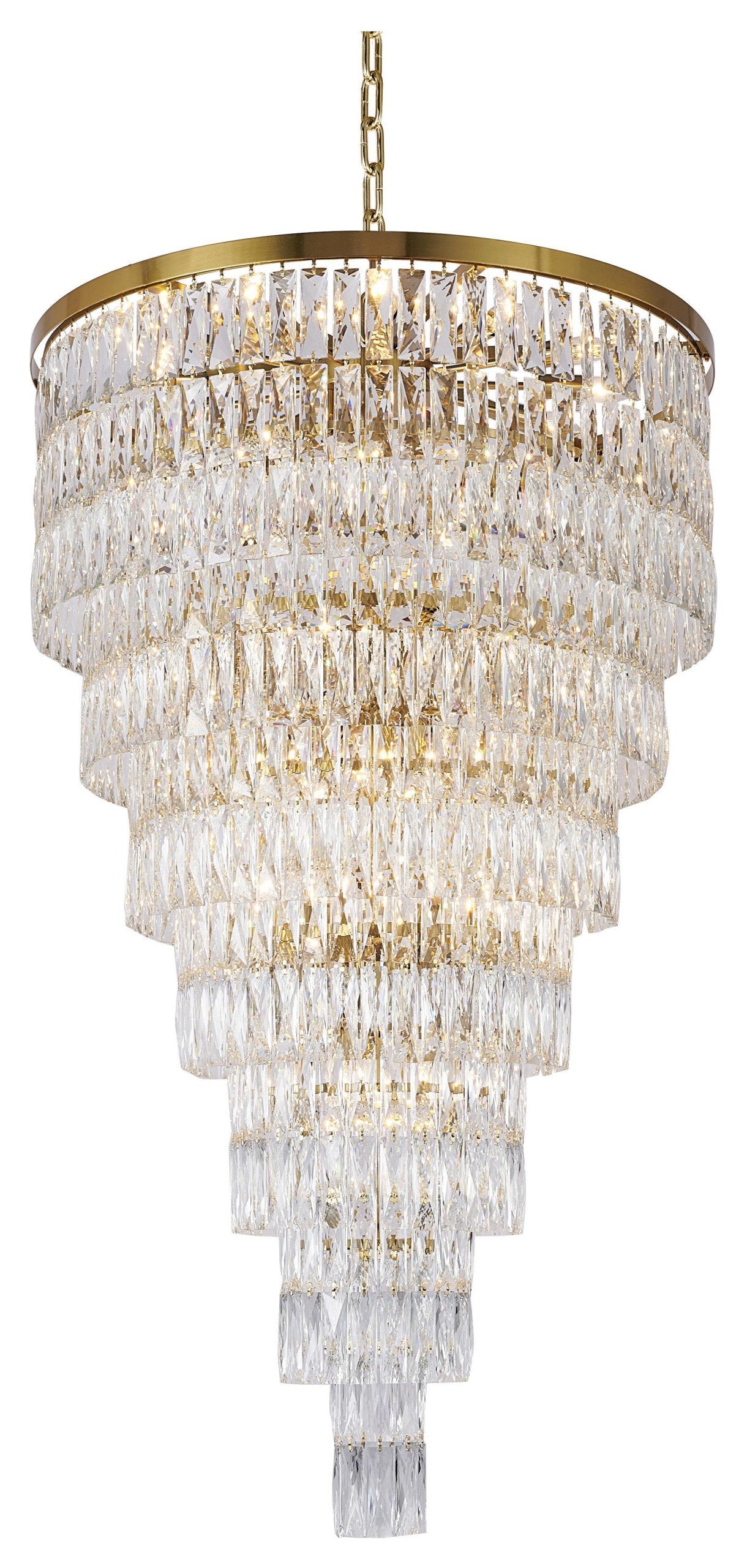 32"D 39-Light Gold Crystal ChandelierBy Design Living