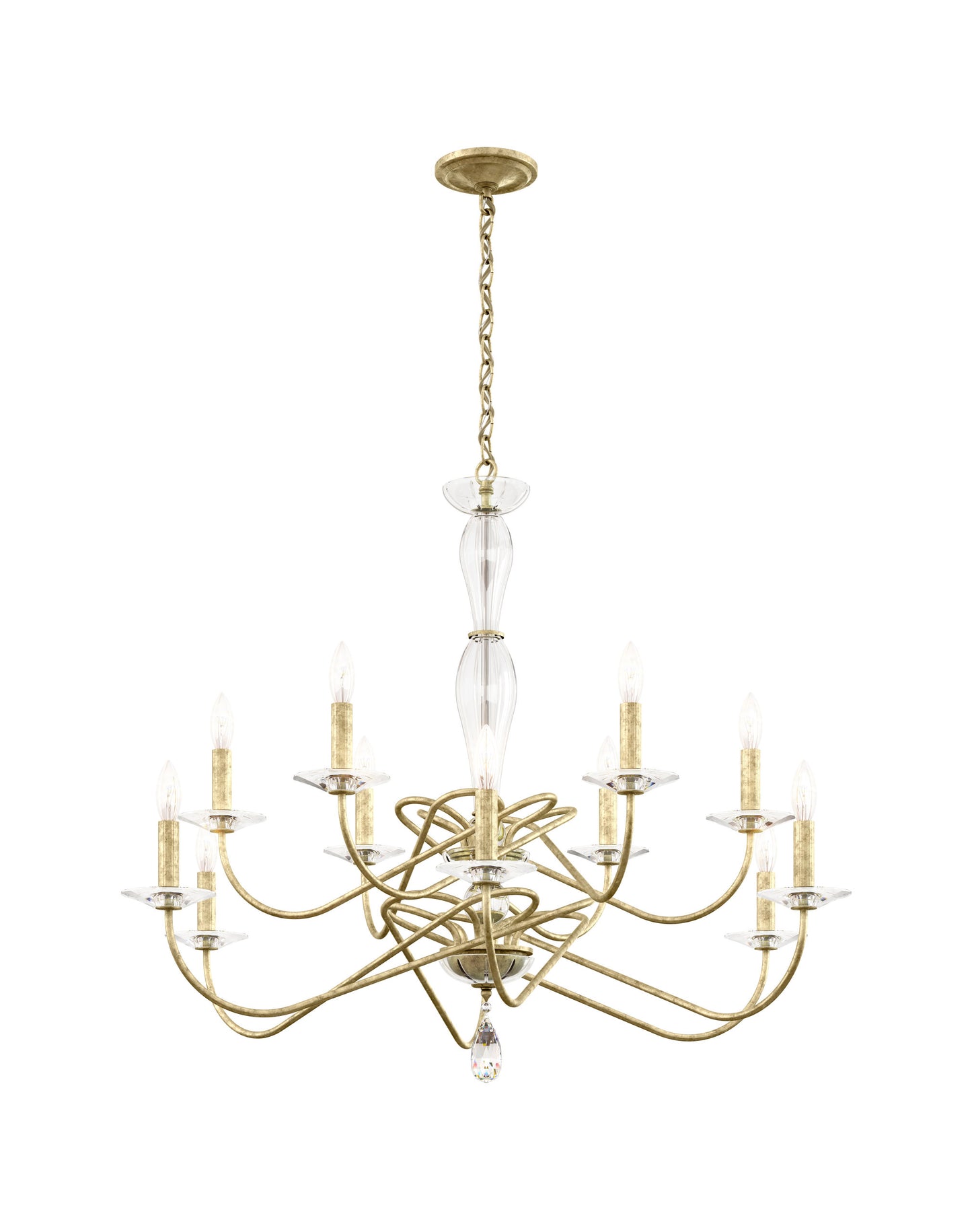 Schonbek Vx1012N-44H 12 Light Crystal Chandelier, Heirloom SilverBy Schonbek