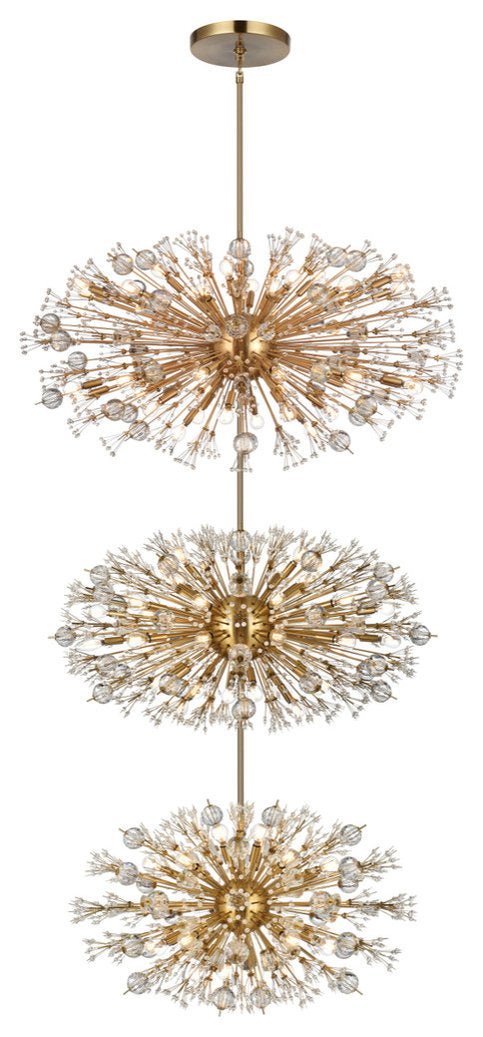 Elegant Lighting 50" Three Tiers Crystal Starburst ChandelierBy Elegant Furniture & Lighting