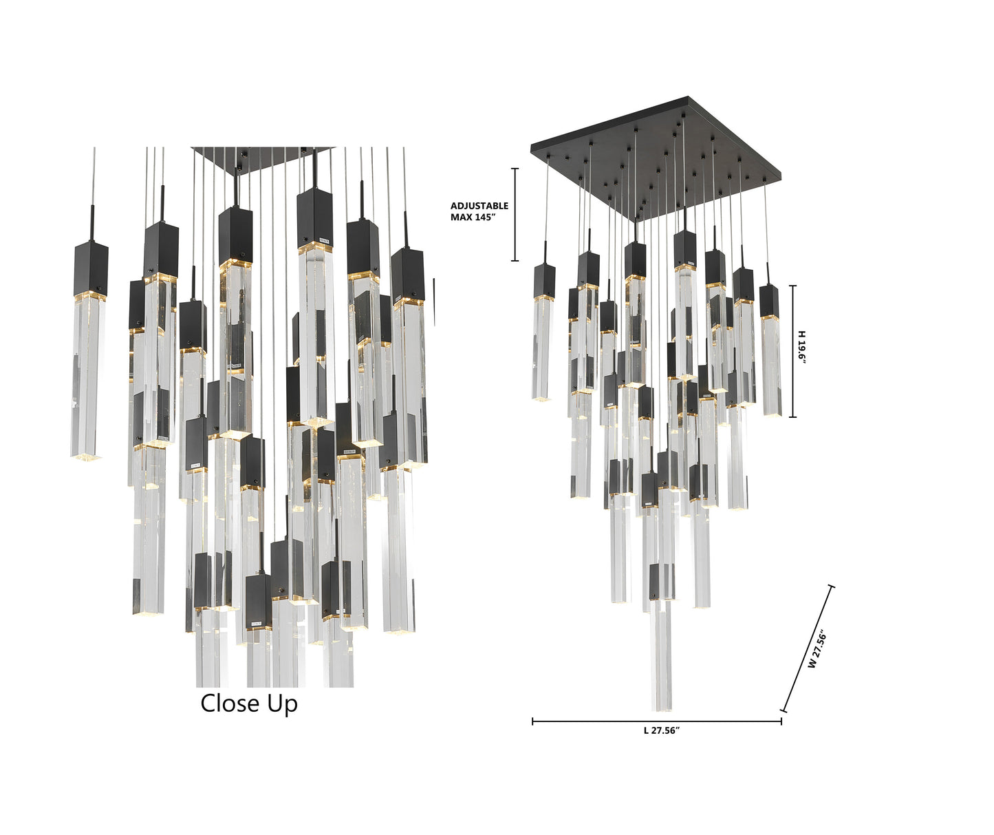 Crystal Cascade Multi-Light PendantBy Design Living