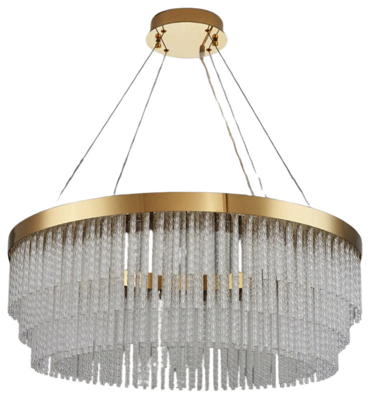 Ivetri Glass Modern Chandelier, Round 40"By Morsale.com