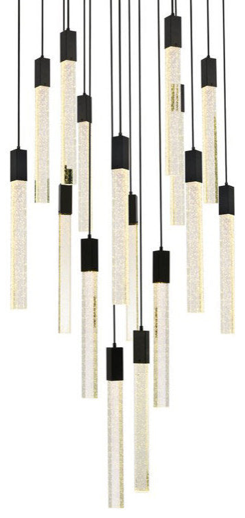 Elegant Lighting 2066G30 Weston 16 Light 30"W LED Crystal Multi - BlackBy Elegant Furniture & Lighting
