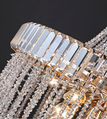 Modern loft crystal chandelier for living room, staircase, foyer., 33.5''By Miron Demid LLC