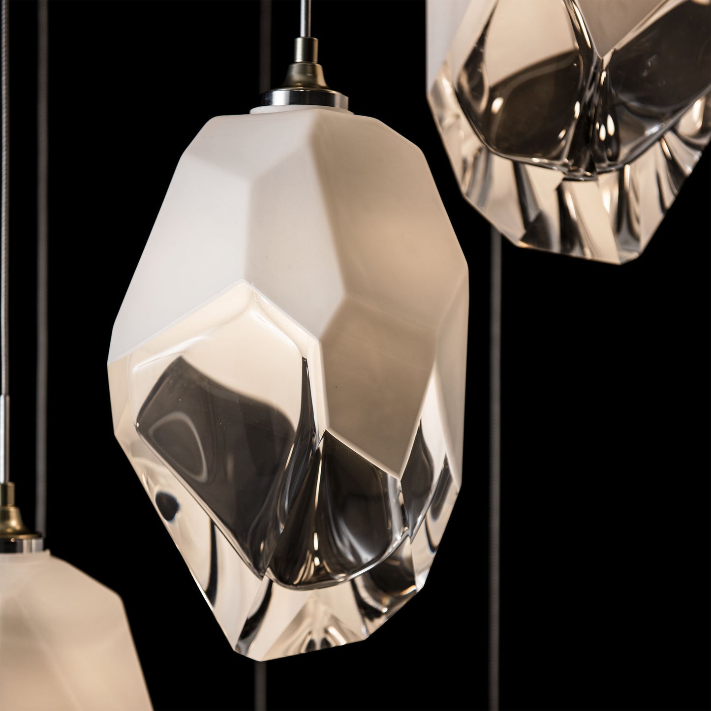 Chrysalis 9-Light Large Crystal Pendant Modern Brass White Crystal LongBy Hubbardton Forge