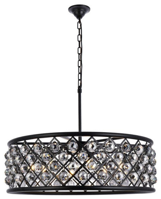Elegant Lighting 1214D32-SS/RC Madison 8 Light 32"W Crystal Drum - PolishedBy Elegant Furniture & Lighting