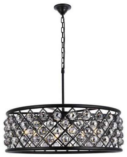 Elegant Lighting 1214D32-SS/RC Madison 8 Light 32"W Crystal Drum - PolishedBy Elegant Furniture & Lighting