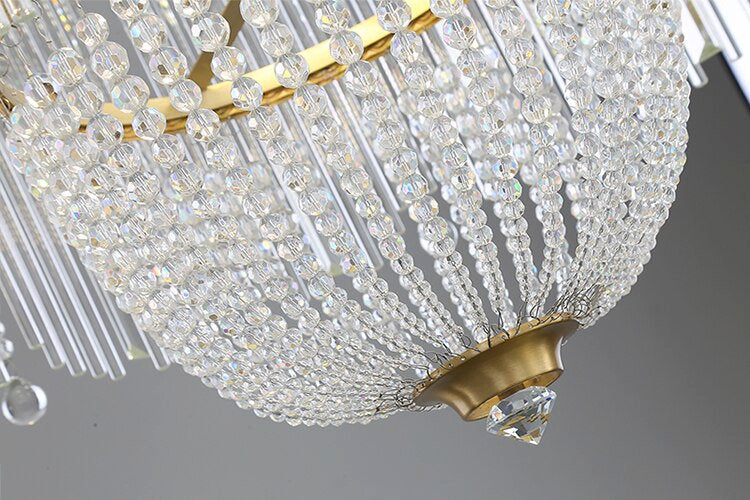 Imperia | Gorgeous Crystal Copper LED Chandelier for Dining Room, Bedroom, Dia19.7xh19.7"By Miron Demid LLC