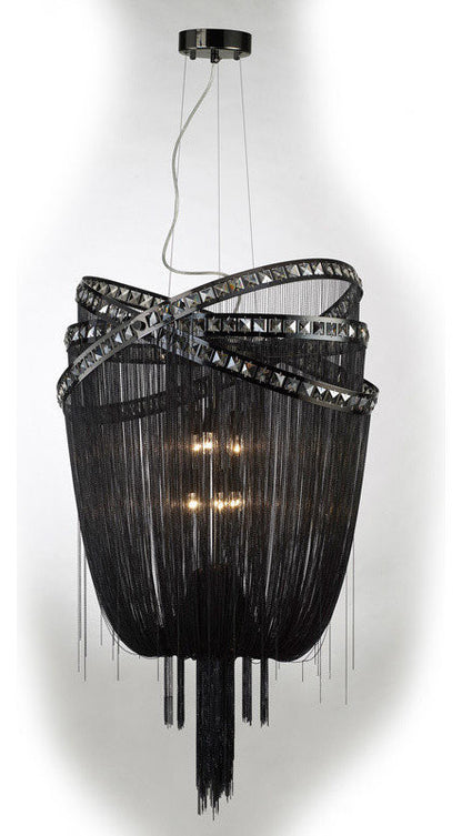 Wilshire Blvd. 6 Light Chandelier, Black ChromeBy Avenue Lighting