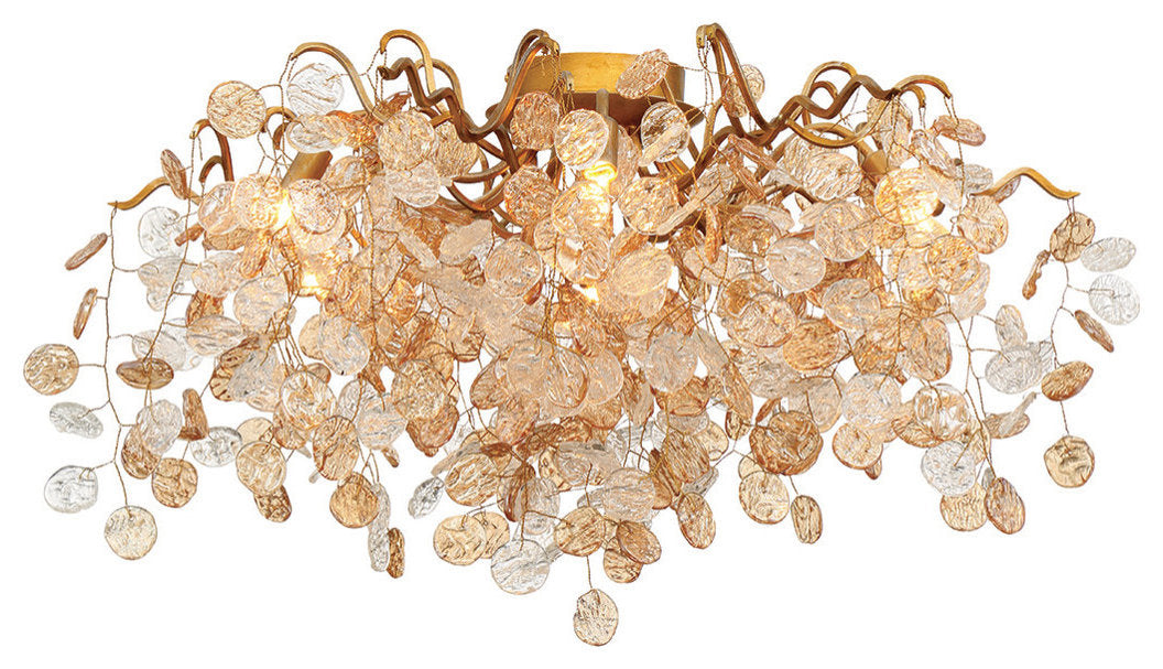 Eurofase Lighting 29057 Campobasso 7 Light 27"W Flush Mount - GoldBy Eurofase Lighting