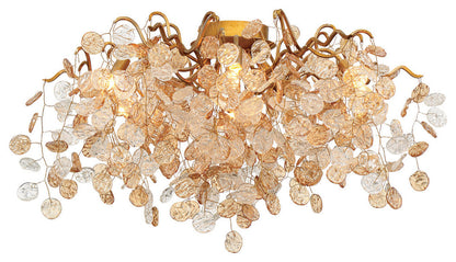 Eurofase Lighting 29057 Campobasso 7 Light 27"W Flush Mount - GoldBy Eurofase Lighting