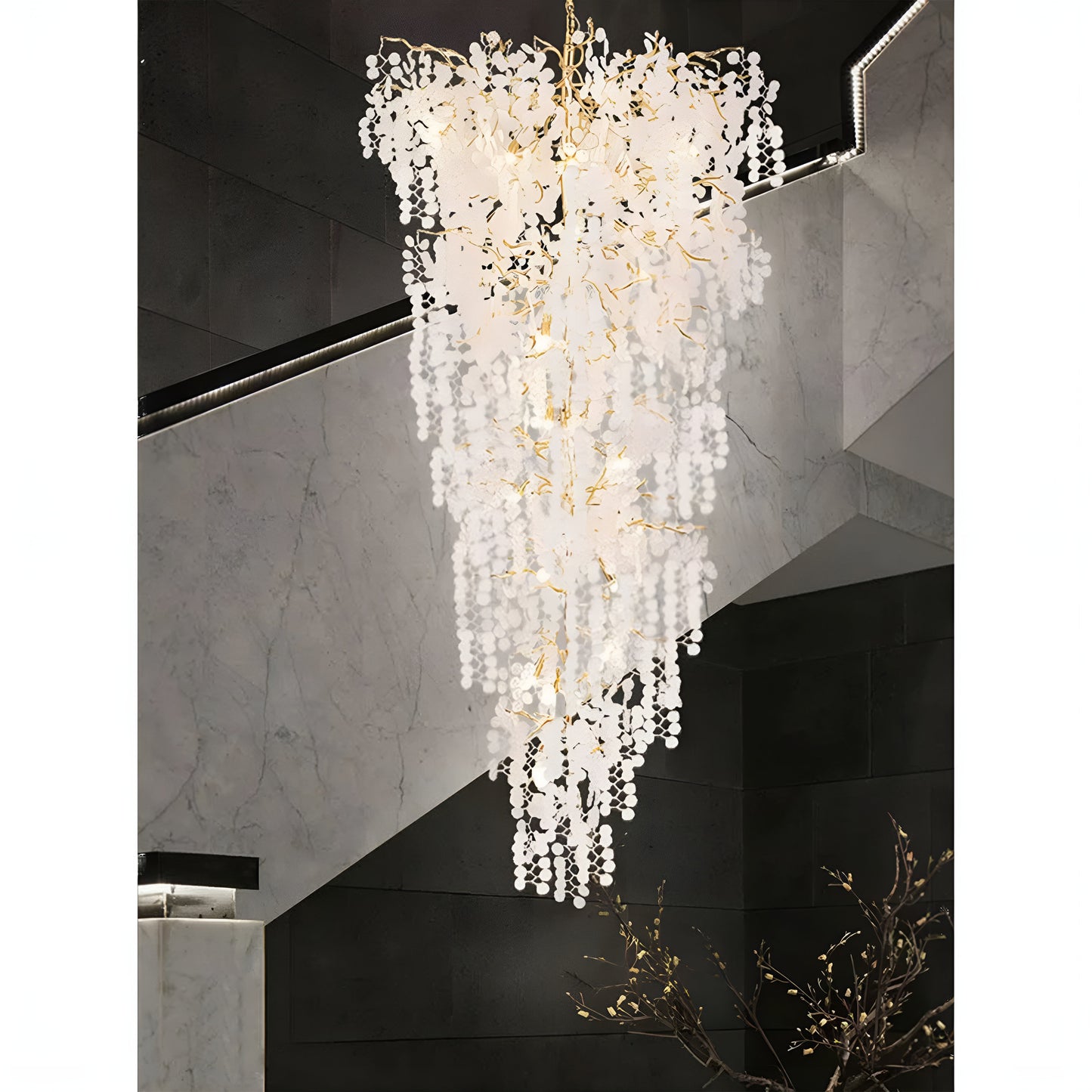 Aidone | Large Luxury Crystal Chandelier For Staircase, Dia31.5xh55.1"By Miron Demid LLC