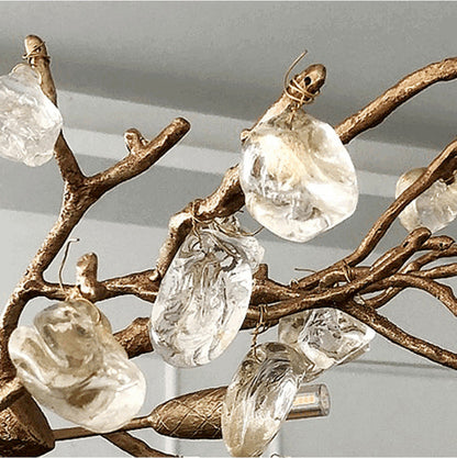Albero Copper & Natural Crystal Stone ChandelierBy Morsale.com