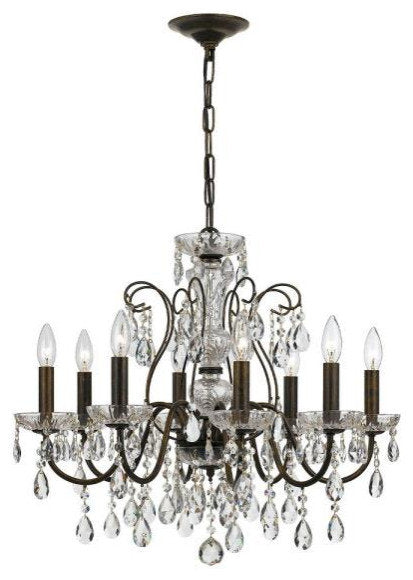 Butler 8-Light Chandelier in Minimalist Style, 25.5"Wx22"HBy Crystorama Lighting