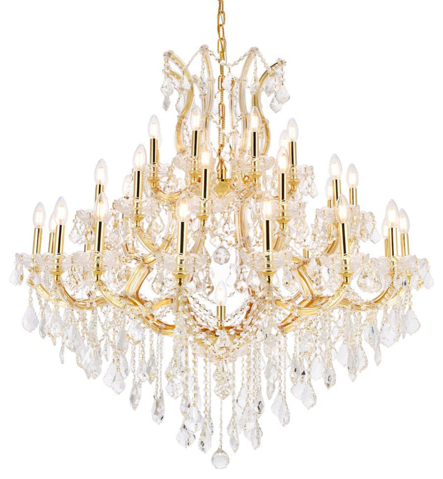 Elegant 2800G44G/RC Maria Theresa 37-Light Gold Chandelier ClearBy Elegant Furniture & Lighting