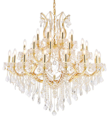 Elegant 2800G44G/RC Maria Theresa 37-Light Gold Chandelier ClearBy Elegant Furniture & Lighting