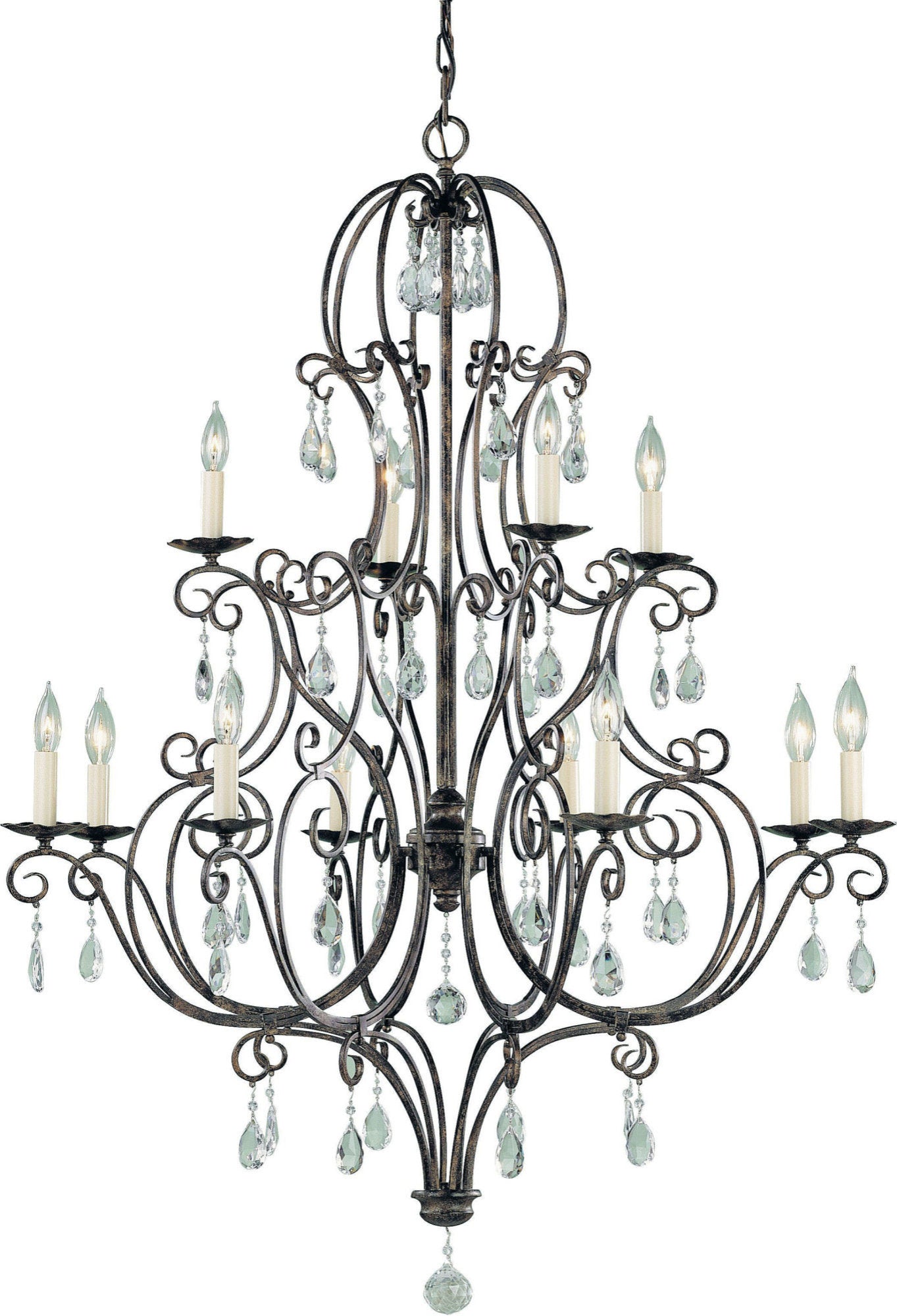 Generation Lighting F1938/8+4 Chateau 12 Light 36"W Crystal - Mocha BronzeBy Generation Lighting