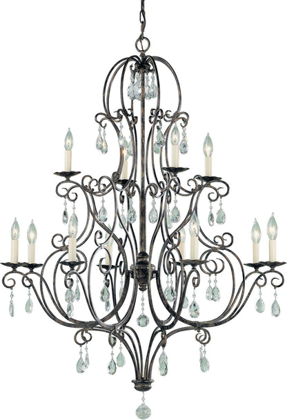 Generation Lighting F1938/8+4 Chateau 12 Light 36"W Crystal - Mocha BronzeBy Generation Lighting