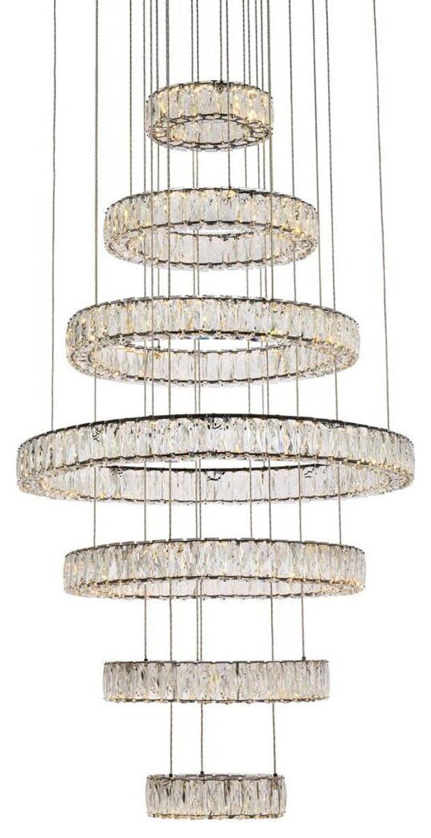Monroe 7 Light Chandelier, BlackBy Elegant Furniture & Lighting