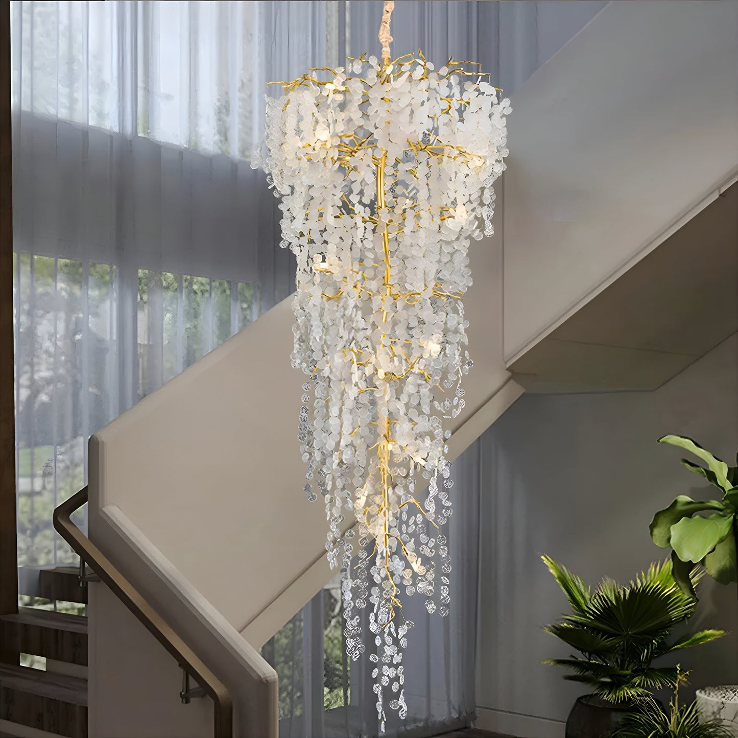 Aidone | Large Luxury Crystal Chandelier For Staircase, Dia31.5xh55.1"By Miron Demid LLC