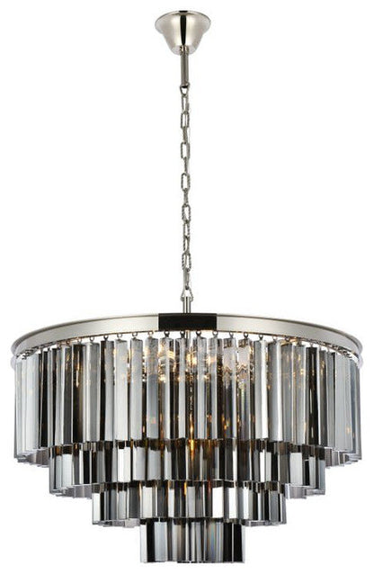 Elegant Lighting 1201D32-SS/RC Sydney 17 Light 32"W Crystal - Polished NickelBy Elegant Furniture & Lighting