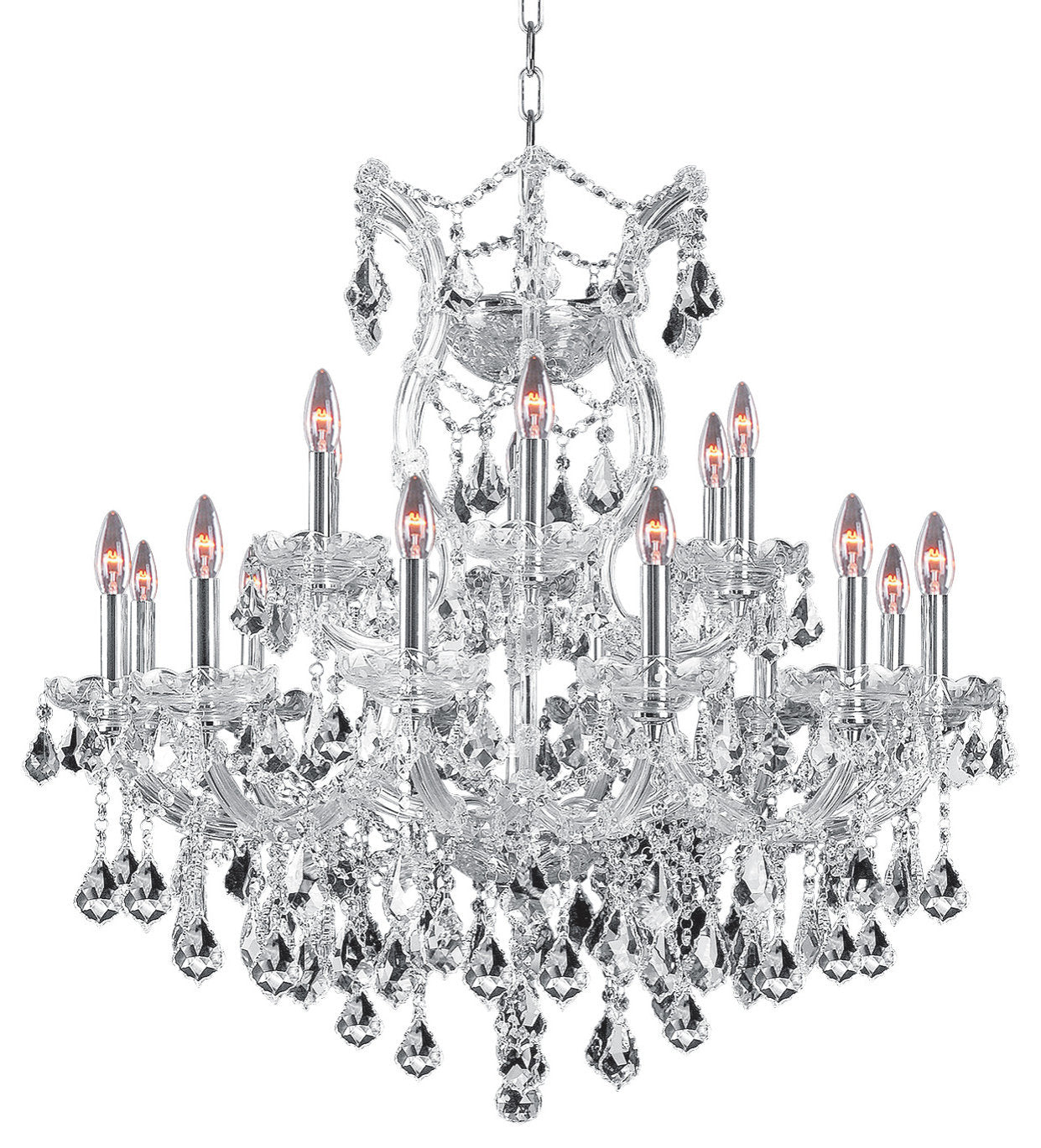 Artistry Lighting Maria Theresa Collection Chandelier 30x28, ChromeBy Artistry Lighting