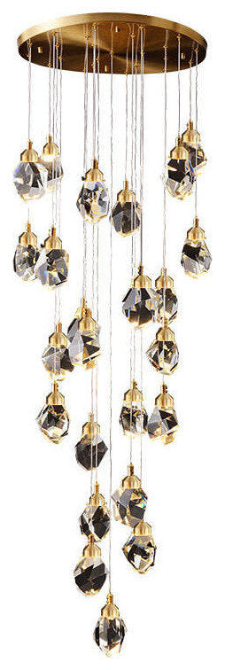 Geometric Irregular Cut Crystal Chandelier Lighting, 15 LightsBy Akari Lanterns