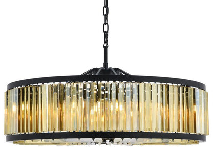 Elegant 1203G43MB-GT/RC Chelsea 10-Light Matte Black Chandelier Golden TeakBy Elegant Furniture & Lighting