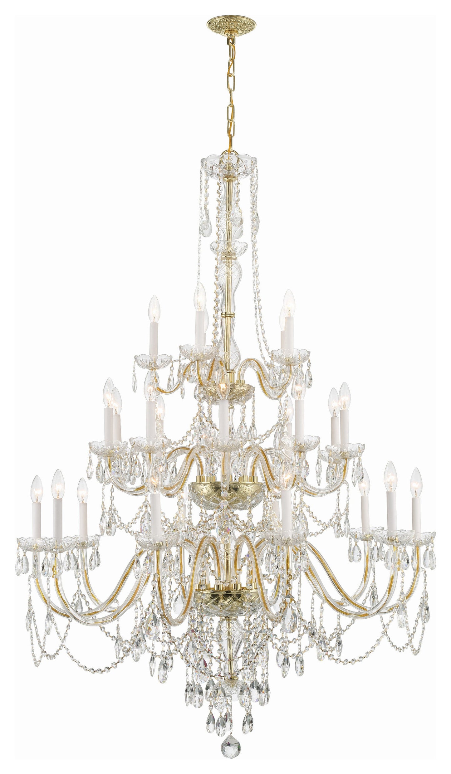 Traditional Crystal 25-Light Polished Brass ChandelierBy Crystorama Lighting