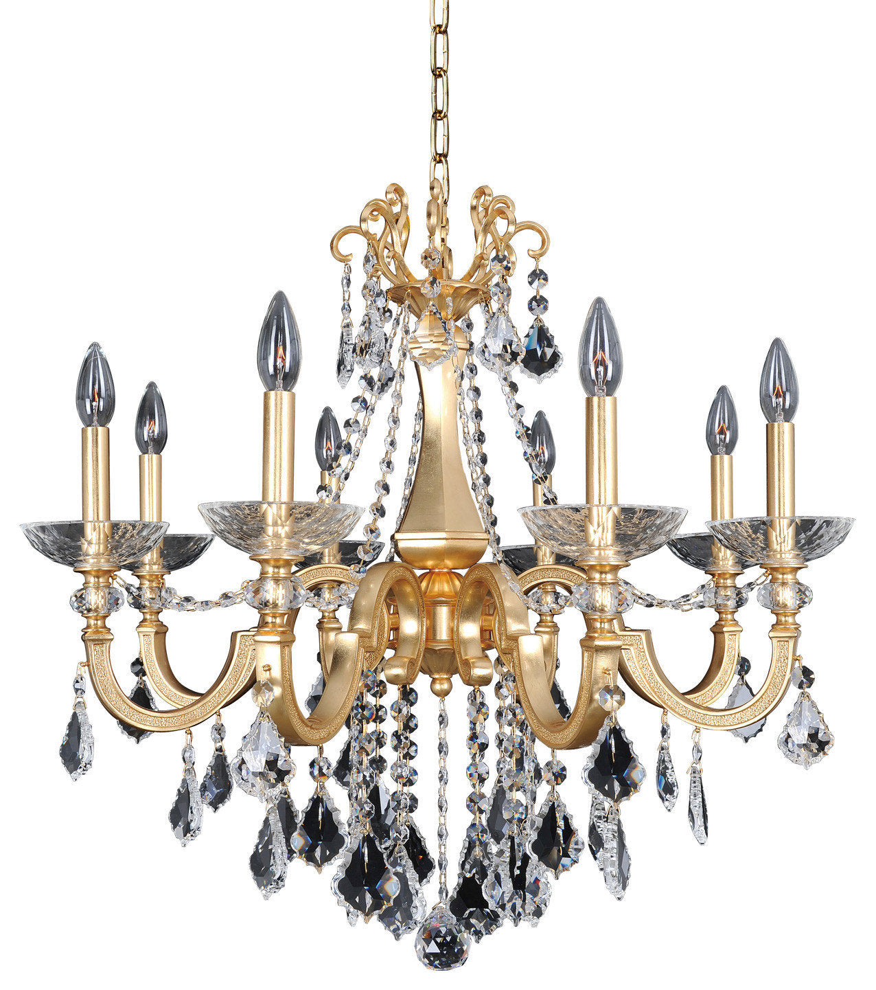 Allegri 025451011FR001 Eight Light Chelier Barret French GoldBy Allegri Crystal by Kalco Lighting
