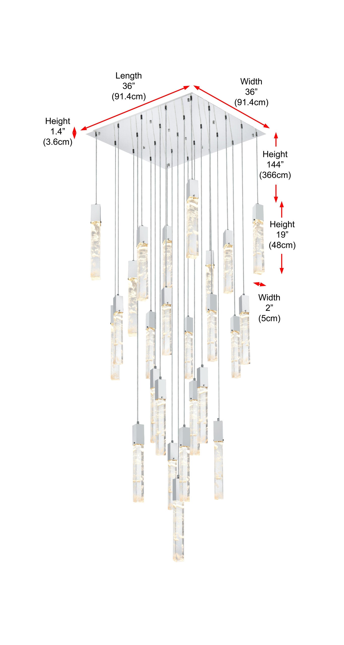 Home Living 36" Chandelier, ChromeBy Home Living