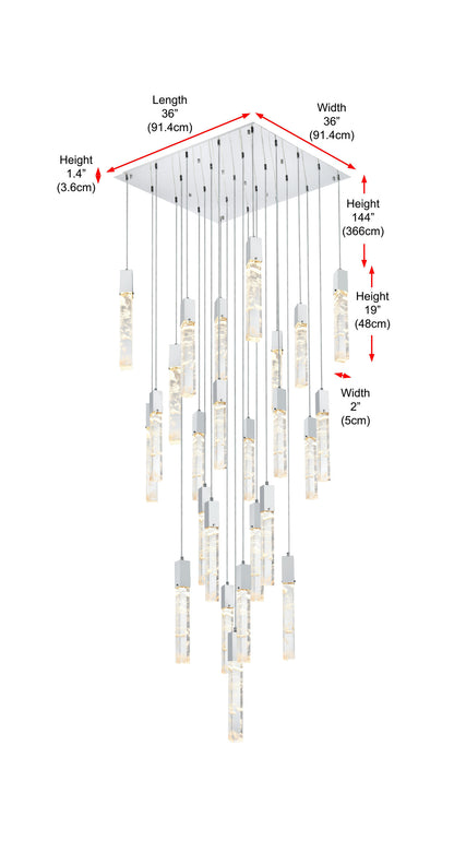 Home Living 36" Chandelier, ChromeBy Home Living