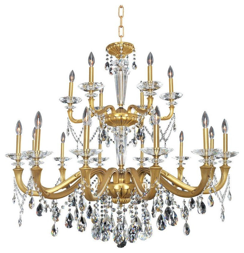 Allegri Jolivet 18 Light Chandelier, Historic BrassBy Allegri Crystal by Kalco Lighting