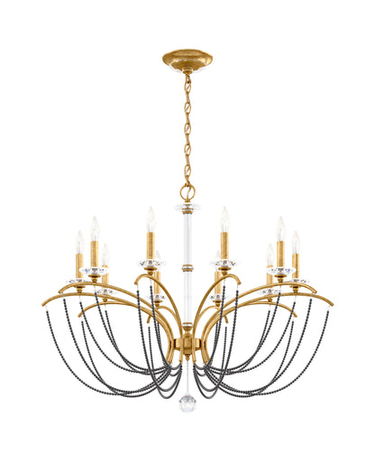 Priscilla 36x28" 10 Light Chandelier, Heirloom Gold, In Dark Gray PearlBy Schonbek