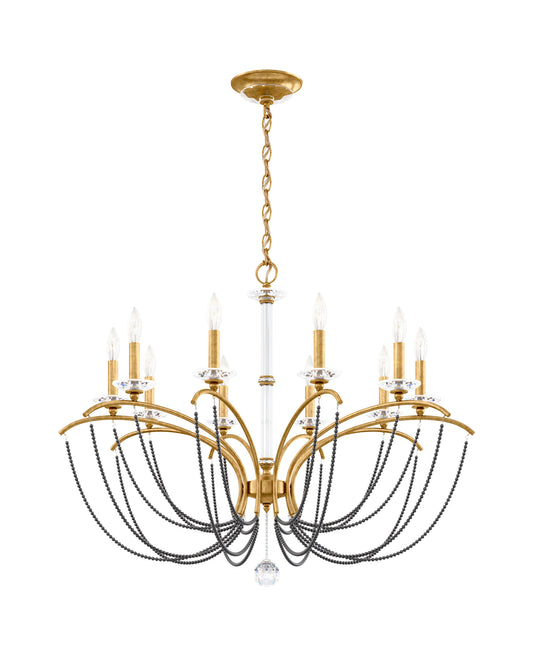 Priscilla 36x28" 10 Light Chandelier, Heirloom Gold, In Dark Gray PearlBy Schonbek