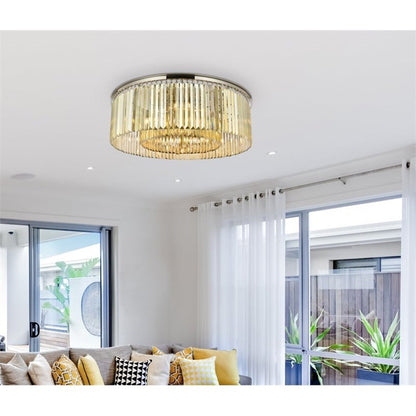 Urban Classic Sydney 10-Light Metal Royal Cut Flush Mount in NickelBy Urban Classic